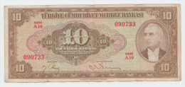Turkey 10 Lira 1930 (15-9- 1948) AVF P 148 - Turquia
