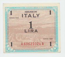 Italy 1 Lira 1943 AUNC P M10a AMC - Allied Occupation WWII