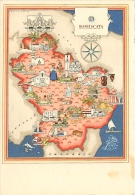 BELLA CARTINA ILLUSTRATA DELLA BASILICATA CON MONUMENTI E ATTRAZIONI.  CARTOLINA DELL'ENTE NAZIONALE RISI - MILANO - Sonstige & Ohne Zuordnung