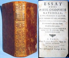 Essai D’une Philosophie Naturelle / Première Édition Pierre Prault De 1724 - 1701-1800