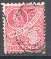 NEW SOUTH WALES, 1888 6d CARMINE (P11x12) VFU (wmk SG40), SG256 - Used Stamps