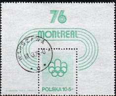 Olympiade Montreal 1976 Polen Block 61 O 2€ Stadion Olympische Ringe Blocchi Bf M/s Sport Bloc Olympic Sheet Of Polonia - Ete 1976: Montréal