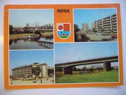 RIESA  Anlegestelle Weiße Flotte Dresden (Stahl Und Walzwerk), Haus Der Stahlwerker, Elbbrücke 1986 Used Stamp - Riesa