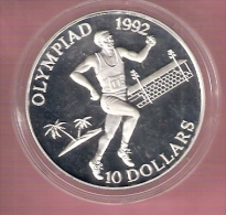 SOLOMON ISLANDS 10 DOLLARS 1991 OLYMPIC GAMES 1992 SILVER PROOF RUNNING - Isole Salomon