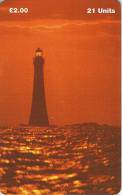 Isle Of Man, MAN 138, 2 £,   Chicken Rock  , Lighthouse, 2 Scans . - Isla De Man