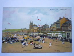 Illustrateur  Luigi  LOIR  :  Carte  PUB Des Biscuits  PERNOT  -  Les Plages De France  "CABOURG" - Loir