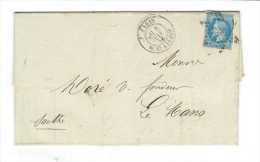 France // Lettre Pour Le Mans Le 4 Juin 1870 - 1863-1870 Napoléon III Lauré