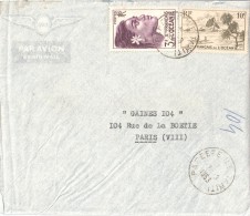 2451 PAPEETE ILE TAHITI Lettre 1953 Yv 193 Yv 197 - Brieven En Documenten