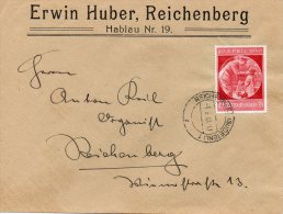 Germany 1940, Reichenberg 1, Sudetenland - Sudeten - Sudety. Hitler's Birthday Cover - Sudetenland