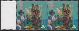 MNH  Pair 1999, Settlers Tale, Red Indian, Migration To United States, Corn, Fruit, Ship, Great Britain, History - American Indians