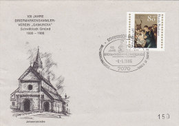 BRD 1267 EF Auf Brief Mit Sonderstempel: 100 Jahre BSV GAMUNDIA Schwäbisch Gmünd 8.5.1986, Johanniskirche - Kerstmis