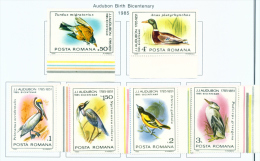 ROMANIA - 1985  Audubon Birds  Mounted Mint - Unused Stamps