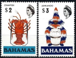 BAHAMAS 1976 PINEAPPLE/CRAYFISH HIGH VALUES NEW WMK SC#329b,33b MNH (NODEL0187) - 1859-1963 Crown Colony