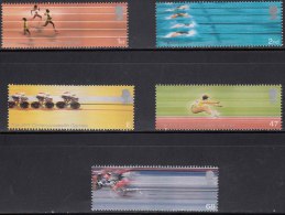 MNH 2002 Great Britain, Commonwealth Games, Swimming, Cycling, Running, Wheelchair Sport For Handicap, Disabled, Health - Ungebraucht
