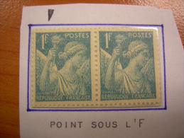 N° 650 Iris 1fr Neuf ** Variété Point Blanc Sous 'f' Tenant à Normal - Unused Stamps