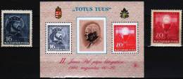 Hungary 1938-1991. II. John Paul Pope Original Set (year: 1938.) + Commem. Sheet  MNH (**) ! - Abarten Und Kuriositäten