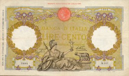 Italy,100 Lire,16.10.1935,P.55a,sig Natur Es: Azzolini & Cima (05.10.1931 - 16.12.1936) ,as Scan - 100 Liras