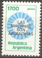 ARGENTINA - 1982 Rosette With Malvinas Overprint 1700p  MNH **  Sc 1338 - Unused Stamps