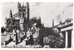 Postcard BATH The Abbey From Parade Gardens 1954 Somerset Repro - Bath