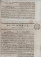 LE PUBLICISTE 02 02 1808 - RUSSIE - HAMBOURG - MAGDEBOURG JEROME BONAPARTE - FLESSINGUE - FINANCES ANGLAISES - - 1800 - 1849