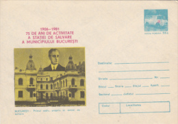 AMBULANCE SERVICE, COVER STATIONERY, ENTIER POSTAL, 1981, ROMANIA - First Aid