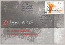 HOLOCUST MARTIRS INTERNATIONAL DAY, COVER FDC, 2007, ROMANIA - Jewish