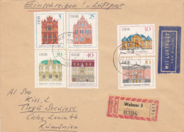 GERMAN BUILDINGS, STAMPS ON REGISTERED COVER, 1969, GERMANY - Briefe U. Dokumente