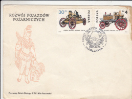 FIREMENS, OLD FIREMENS VEHICLES, COVER FDC, 1985, POLAND - FDC