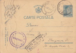 KING MICHAEL, FPO #115,  DOUBLE CENSORED REGIMENT NR 5, MILITARY, PC STATIONERY, ENTIER POSTAL, 1941, ROMANIA - World War 2 Letters