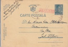 KING MICHAEL, RED CENSORED, PC STATIONERY, ENTIER POSTAL, 1941, ROMANIA - 2. Weltkrieg (Briefe)