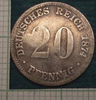 M_p> Germania 20 Pfenning 1874 C In Argento - 20 Pfennig