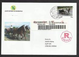 Portugal Lettre R Timbre Personnalisé Chariot Touristique Estoril Cheval 2011 Tourist Trolley Horse Personalized Stamp - Cartas & Documentos