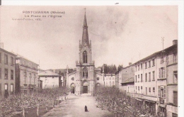 PONTCHARRA (SUR TUDINE)  RHONE LA PLACE DE L'EGLISE  1926 - Pontcharra-sur-Turdine