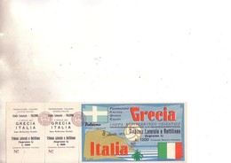 Naz. Di Calcio Italiane.--PALERMO - Biglietto Originale Incontro ---- ITALIA --GRECIA  1951 - Habillement, Souvenirs & Autres