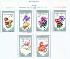 ROMANIA - 1986  Garden Flowers  Mounted Mint - Unused Stamps