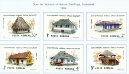 ROMANIA - 1986  Historic Dwellings  Mounted Mint - Unused Stamps