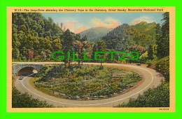 ASHEVILLE, NC - LOOP-OVER SHOWING THE CHIMNEY TOPS IN THE DISTANCE, GREAT SMOKY MOUNTAINS NATIONAL PARK - - Asheville