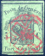 SUISSE GENEVE N° 3A OBLITERE - 1843-1852 Federal & Cantonal Stamps