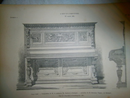 PLANCHE L ART ET L INDUSTRIE  PIANO DROIT ANNEE 1882 - Andere Pläne