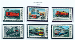 ROMANIA - 1987  Trains  Unmounted Mint - Ongebruikt