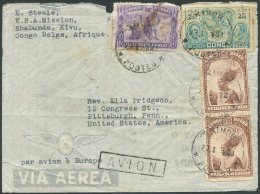 BELGIUM CONGO To USA SHABUNDA Cancellation Air Cover VF - Covers & Documents