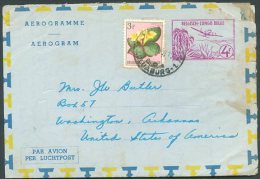 BELGIUM CONGO TO USA Airletter '57 VF - Cartas & Documentos