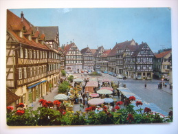 Schorndorf / Württ. Blick Bom Rathaus Auf Den Marktplatz 1987 Used Stamp - Schorndorf