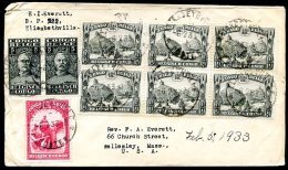 BELGIUM CONGO TO USA Cover 1933 Good Franking VF - Covers & Documents