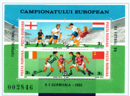 ROMANIA - 1988  European Football Miniature Sheet  Unmounted Mint - Unused Stamps