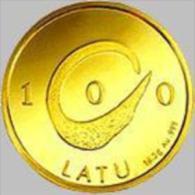 (!) Latvia 100 Lati 1998 Y , 24.00 Mm,  - 16.2  Grams Gold 999  RRR - Letland