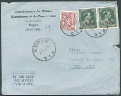 BELGIUM TO ARGENTINA EUPEN Cancel On Air Mail Cover VF - Lettres & Documents