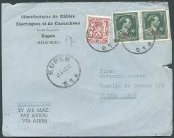 BELGIUM TO ARGENTINA EUPEN Cancel On Air Mail Cover VF - Briefe U. Dokumente