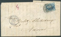 BELGIUM TO FRANCE Cover 1856 VF - 1851-1857 Médaillons (6/8)