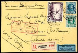 BELGIUM TO CONGO Air Mail Registered Cover 1930 VF - Covers & Documents